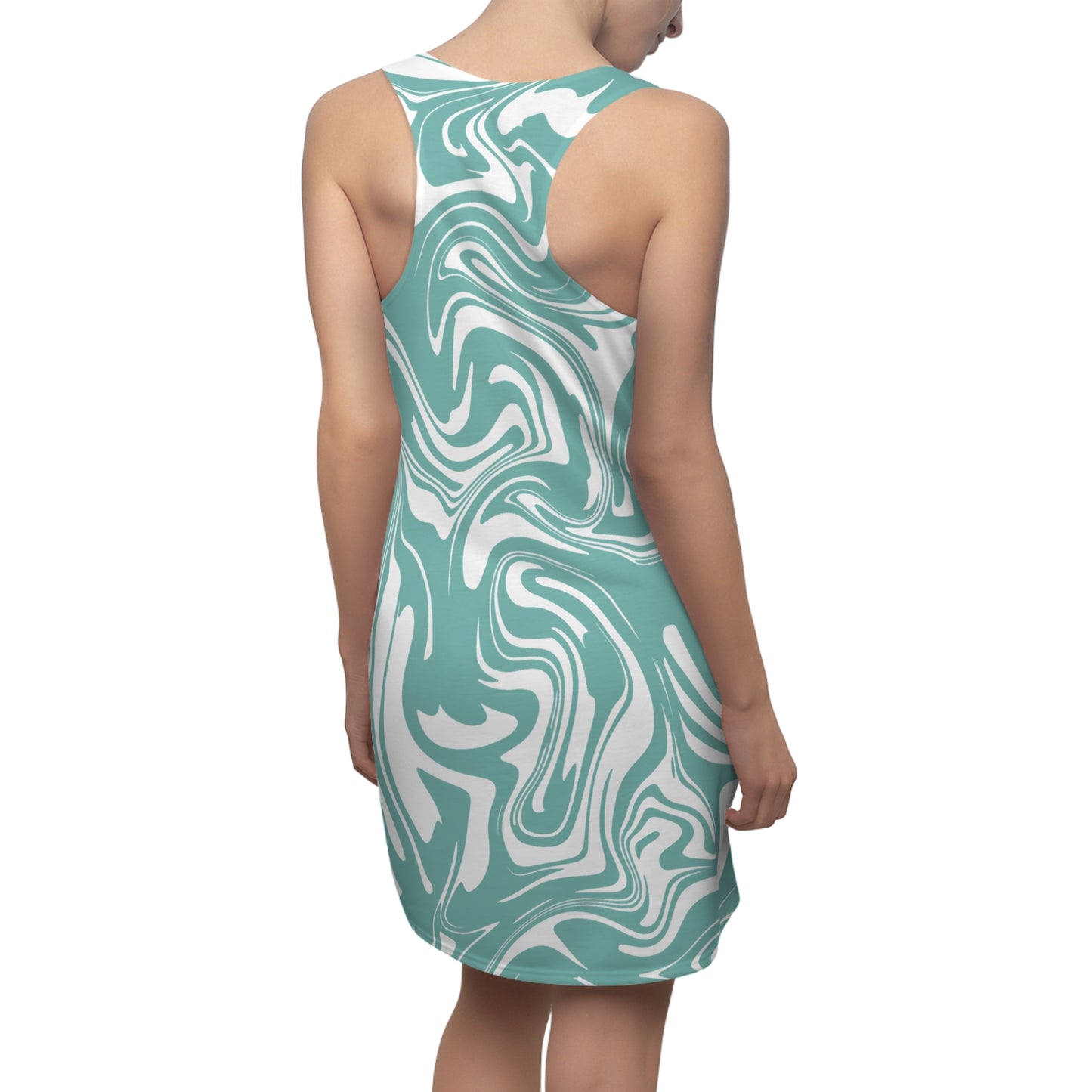 Aqua Marmor Racerback Kleid – Trendige Sommer Damenmode