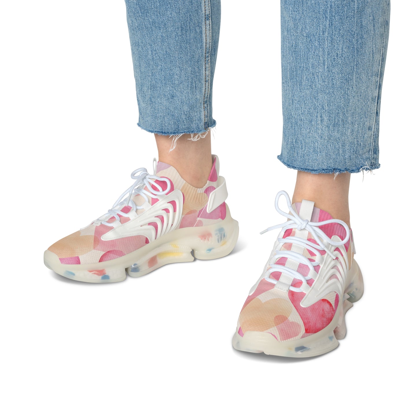 Damen Sneaker mit Herzmuster – Stylische Sportschuhe