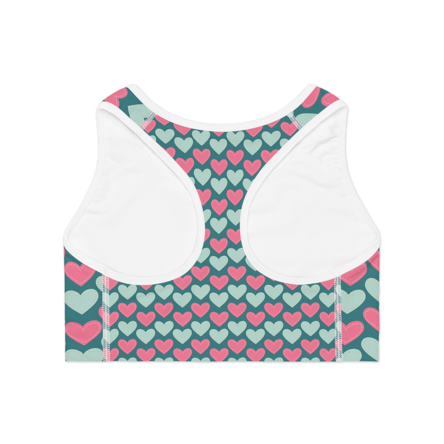 Damen Sport BH Herz Muster Atmungsaktiv Fitness Yoga Lauf Top