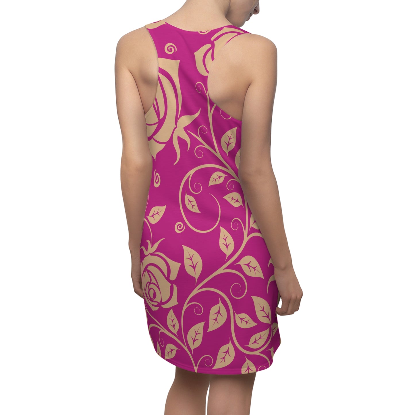 Floral Racerback Kleid Rose – Elegant in Beige & Pink