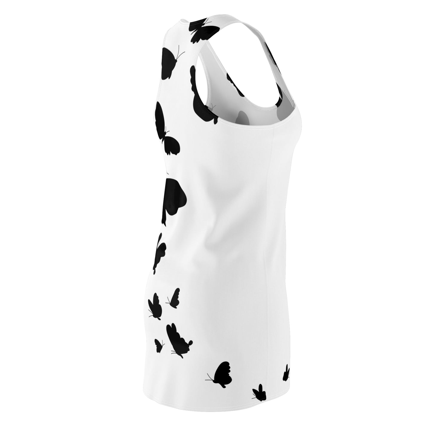 Racerback Kleid mit Schmetterlingsmuster – Weißes Sommerkleid Leicht Casual