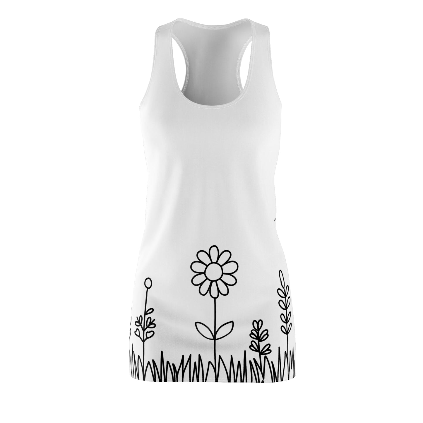 Blumen Racerback Kleid – Bequemes Sommerkleid