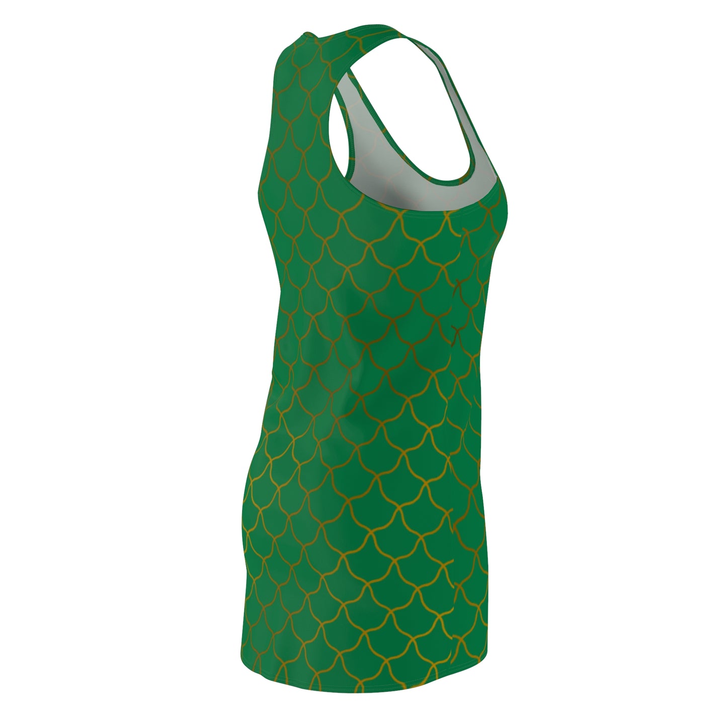 Luxury Racerback Dress mit Elegantem Goldmuster green