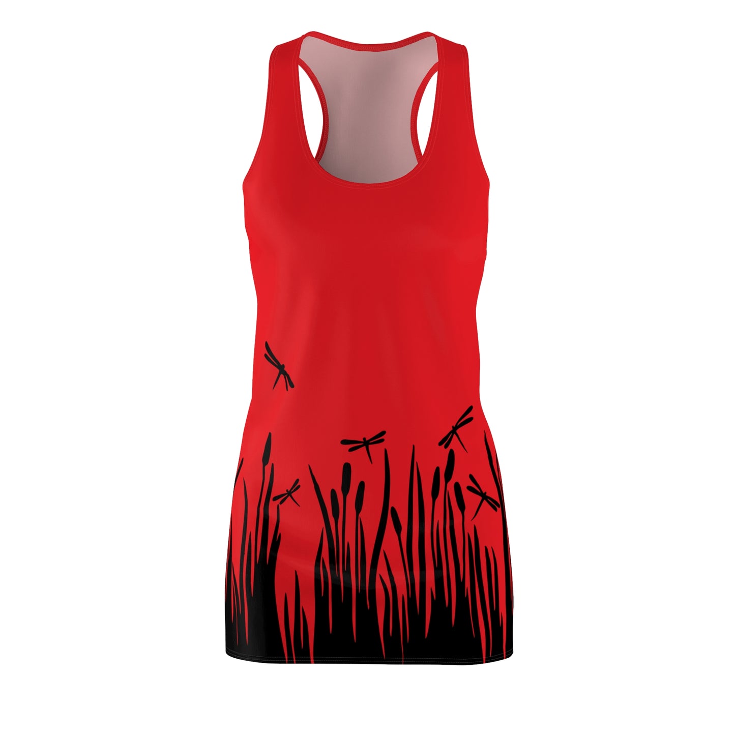 Rotes Damen Kleid Libellen Design Racerback Sommer Freizeit Party