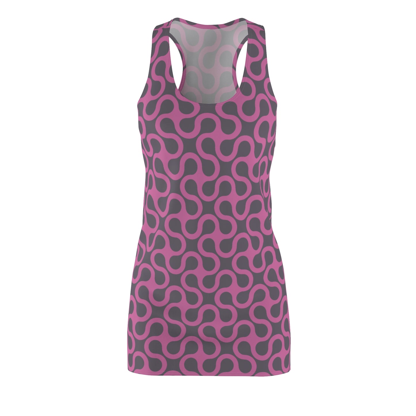 Rosanes Damen Kleid Abstrakt Grau Racerback Sommer Casual