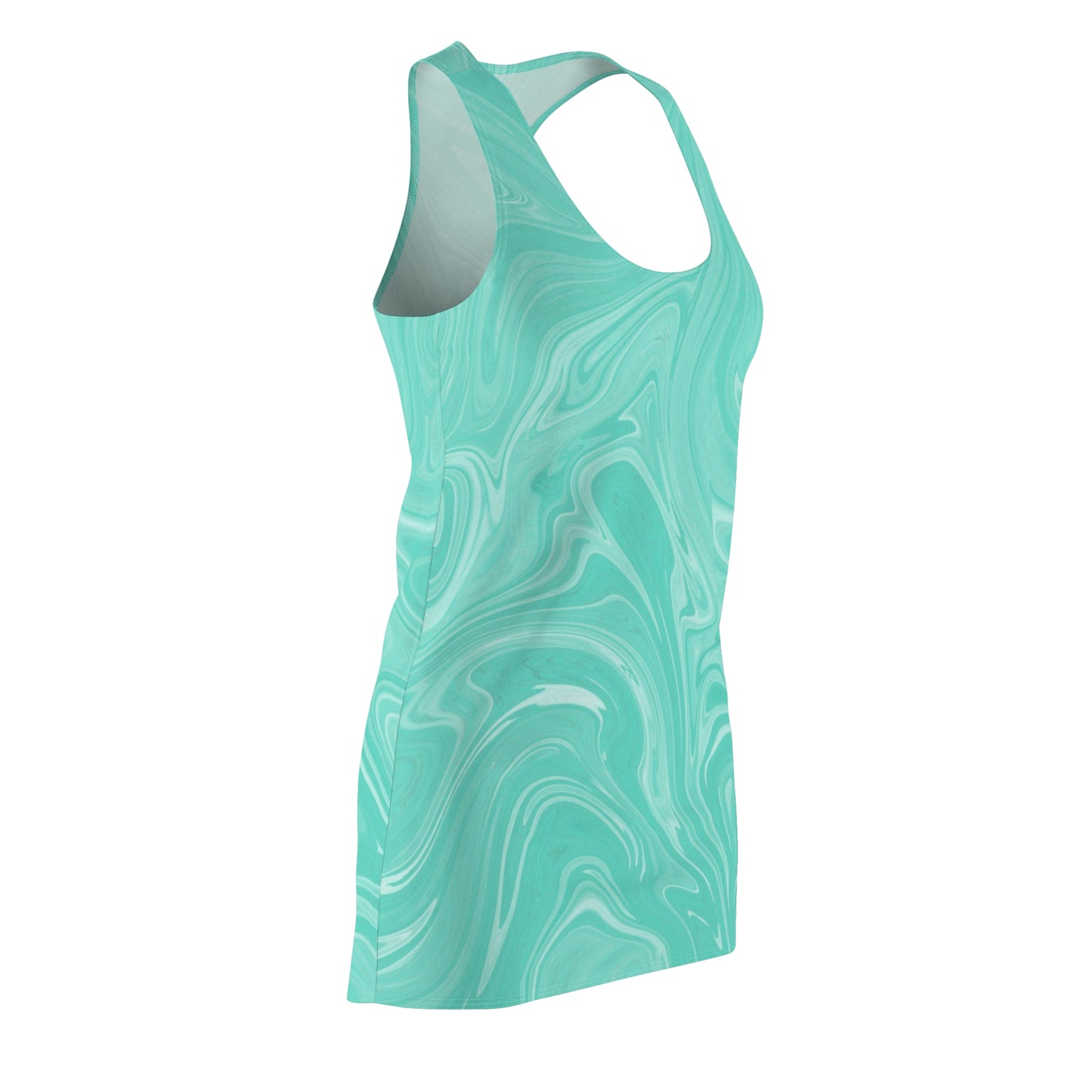 Racerback Kleid grün Aquarell Design – Damen Sommerkleid elegantes Muster