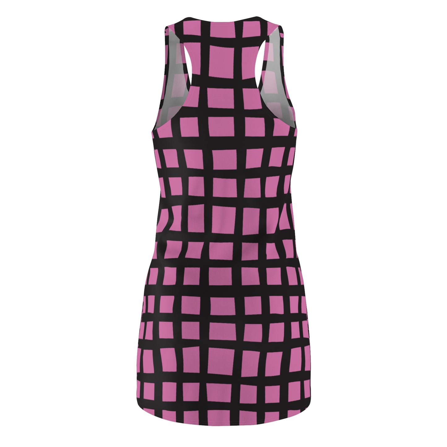 Rosa Grid Racerback Kleid – Moderner Sommerlook