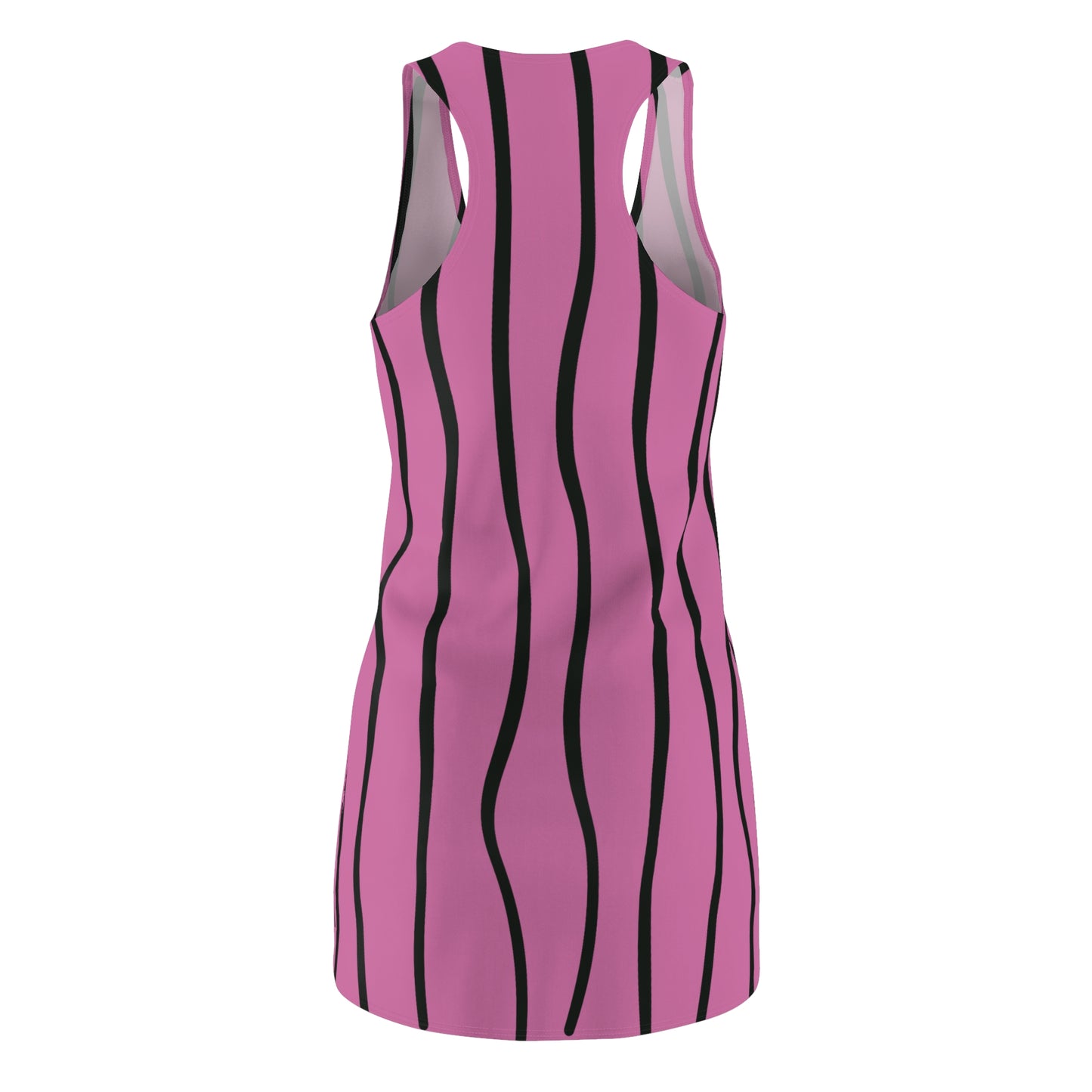 Rosa Schwarz Wellen Racerback Kleid – Modernes Sommerkleid