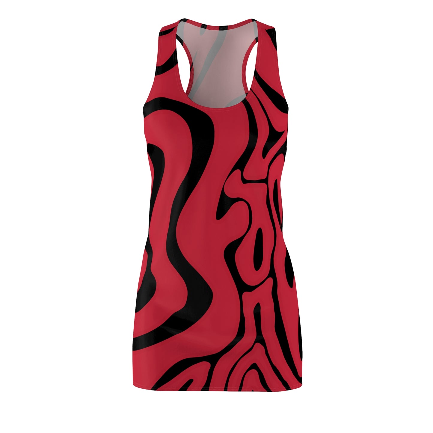 Rot Swirl Racerback Kleid – Abstraktes Sommerkleid