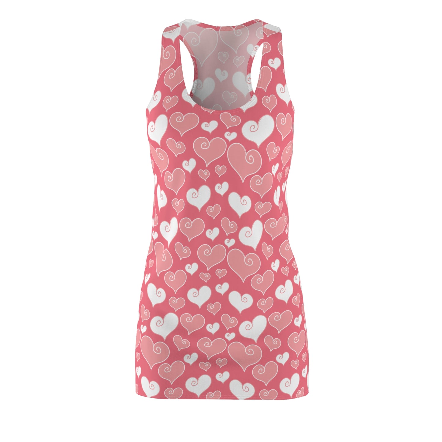 Rosa Herzchen Racerback Kleid – Süßes Sommerkleid