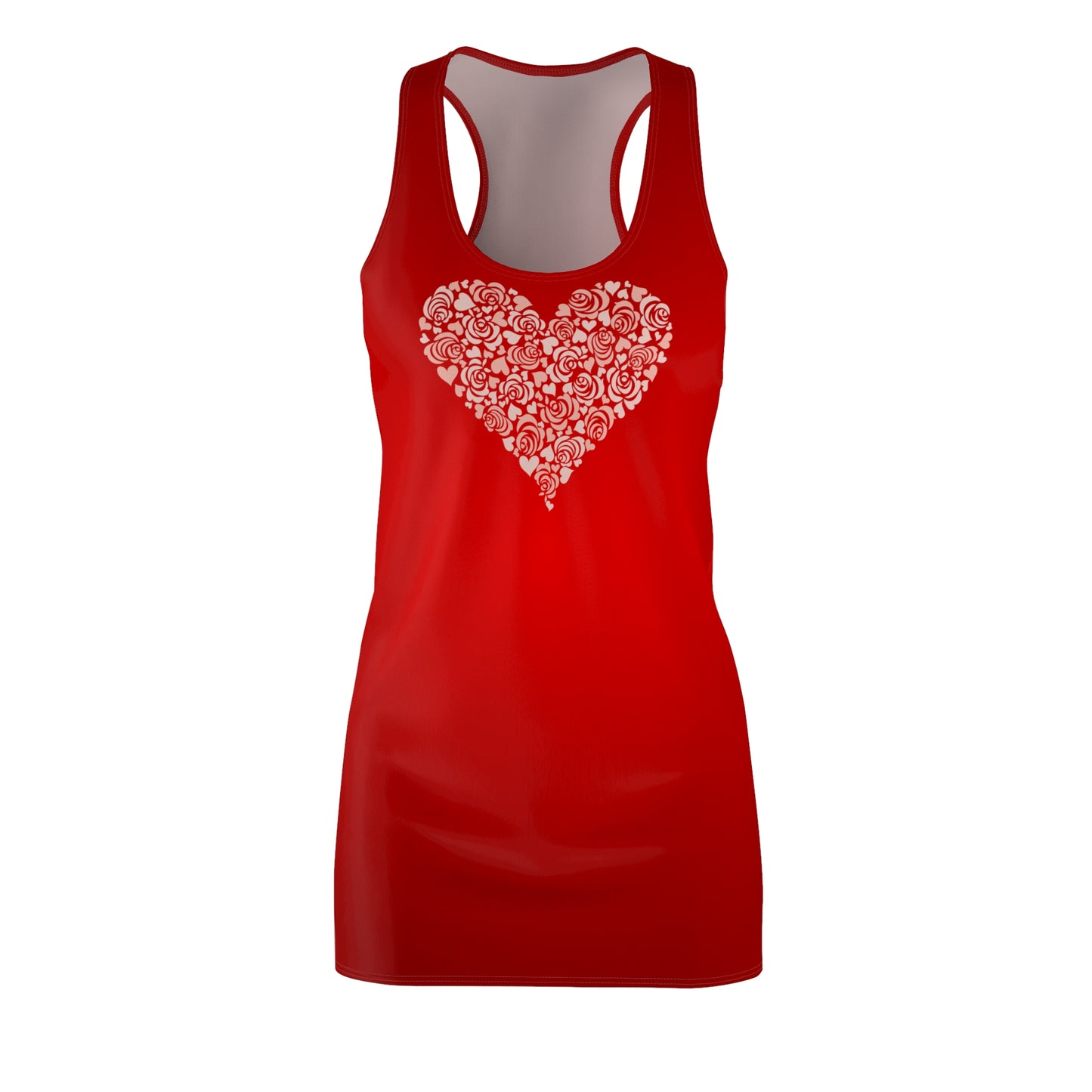 Damen Kleid Rot Herz Racerback Romantisch Sommer Valentinstag