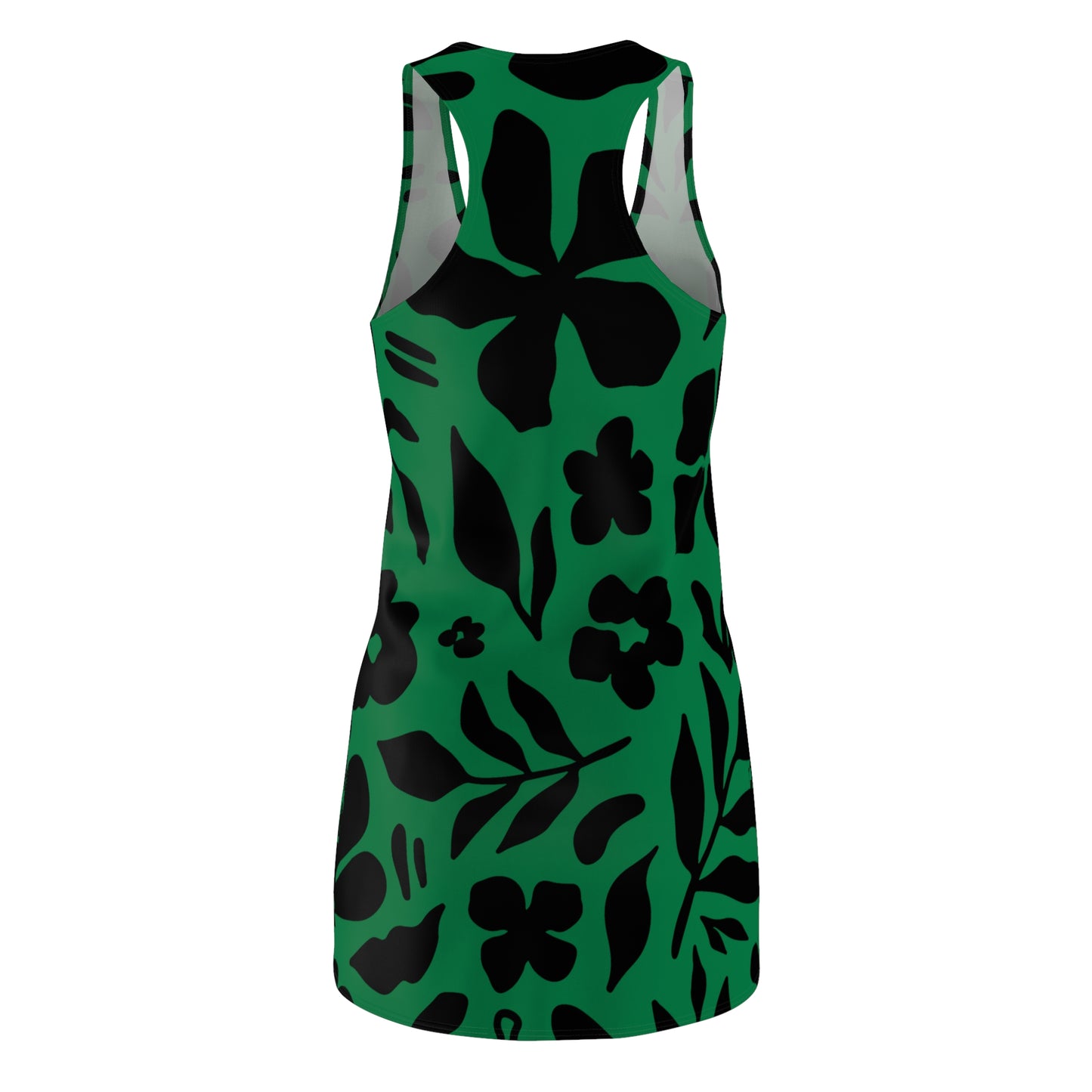 Schwarz Dunkelgrün Floral Racerback Kleid – Sommer Damenmode