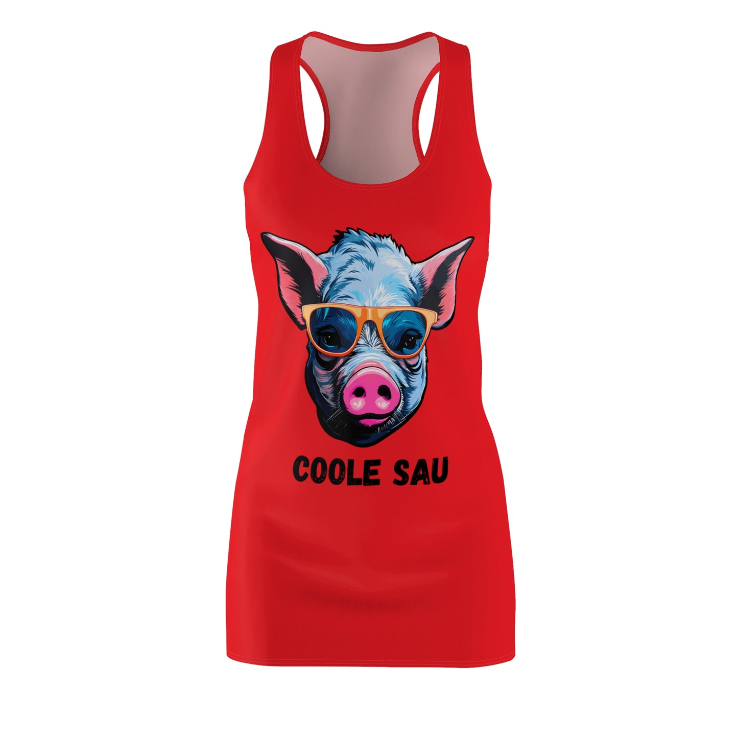 Damen Kleid Coole Sau Racerback Sommer Statement Fun
