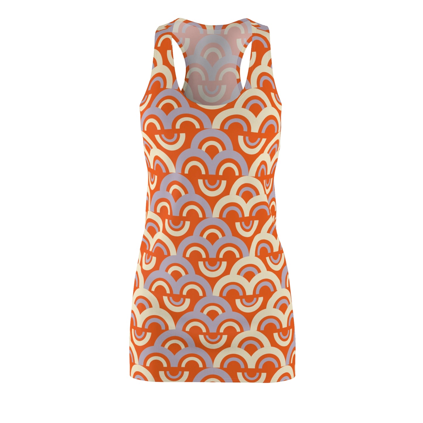 Damen Racerback Kleid Pastell Bogenmuster Bequemes Freizeitkleid