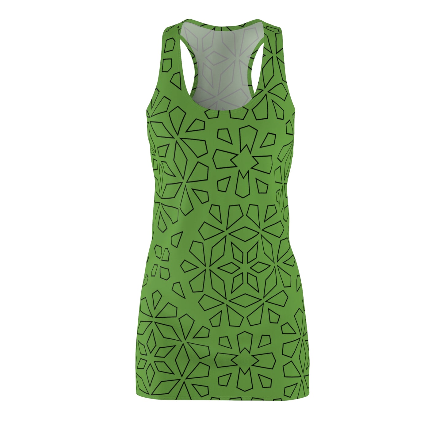 Schwarz Grün Racerback Kleid – Stylische Damenmode