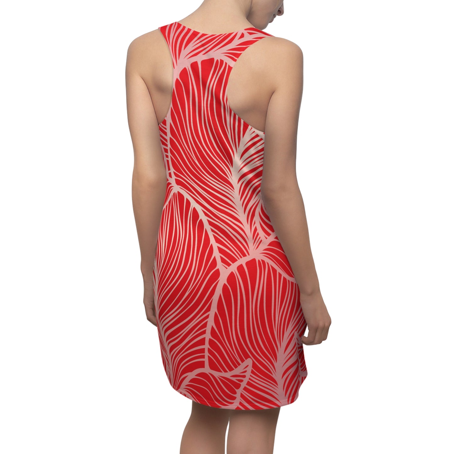 Rot Rosa Floral Racerback Kleid – Elegantes Sommerkleid