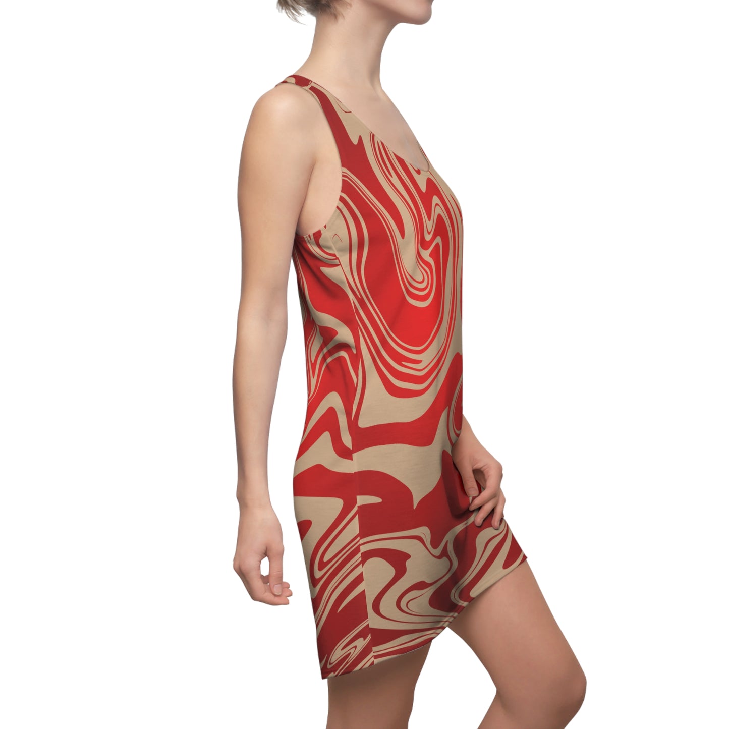 Rot Marmor Racerback Kleid – Trendiges Sommerkleid