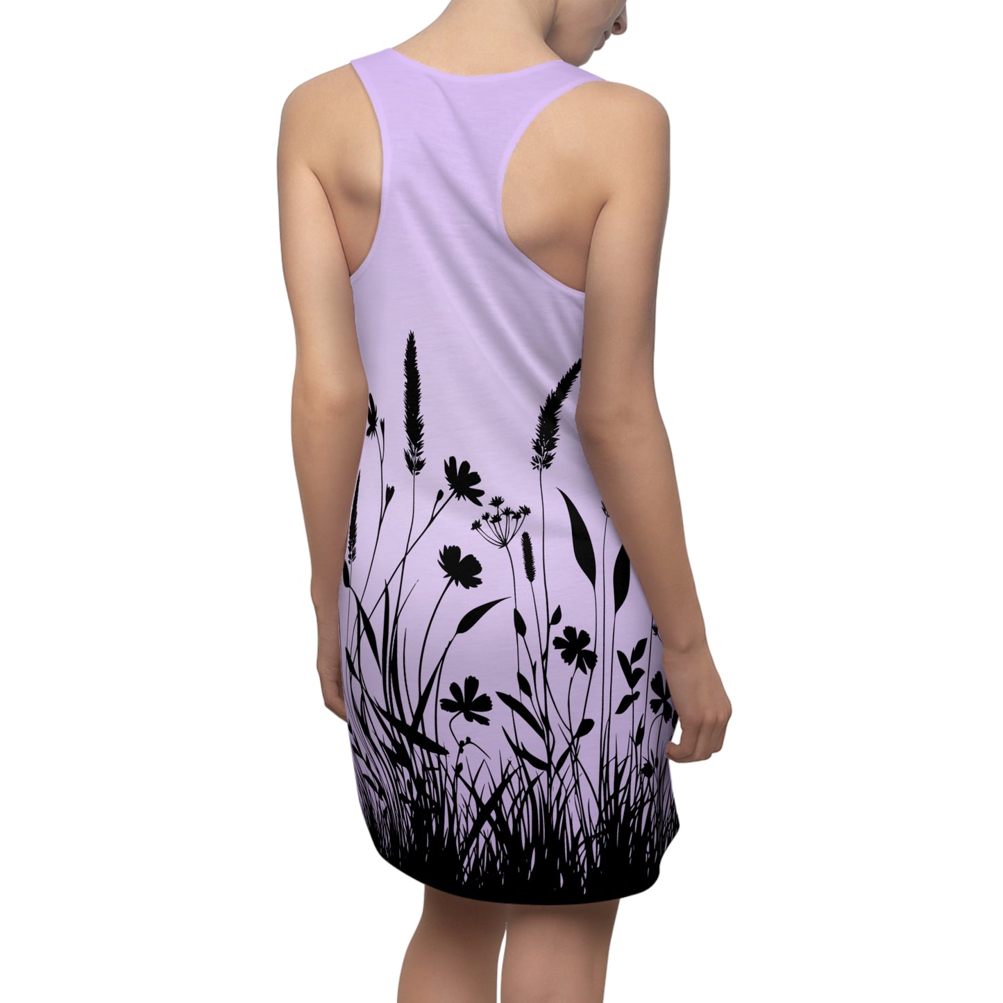 Blumensilhouette Racerback Kleid – Elegantes Sommerkleid