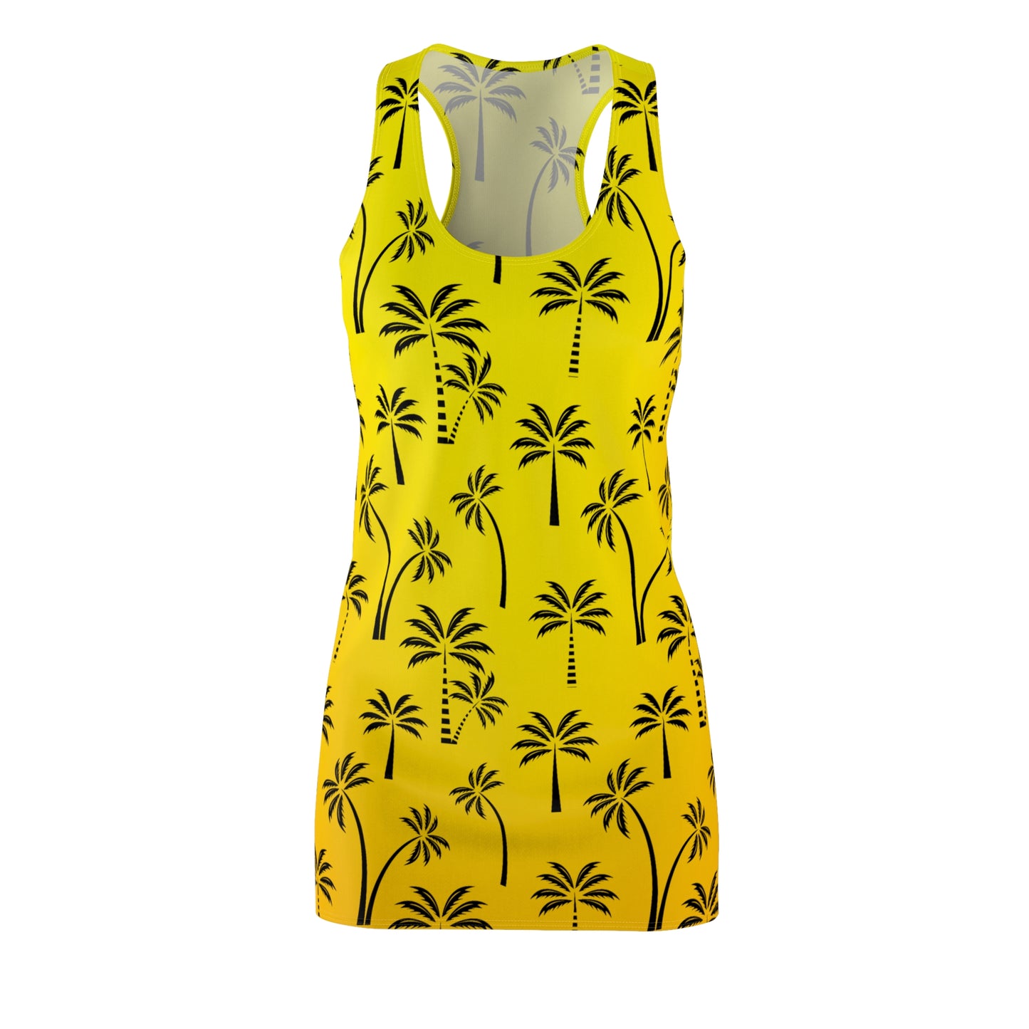 Sunny Palm Tree Racerback Dress – Tropical Summer Dress