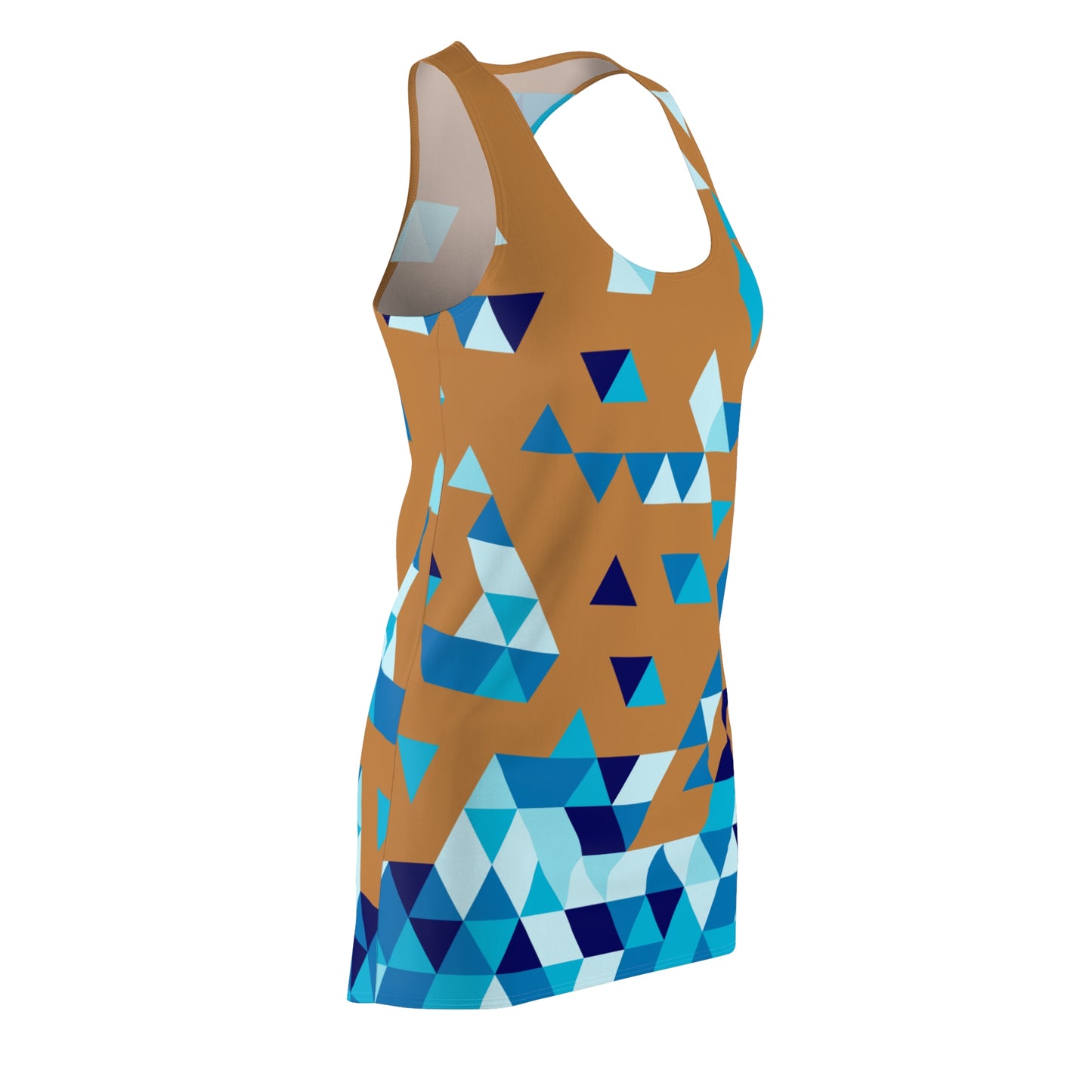 Dreieck Racerback Kleid – Blau Hellbraun Sommerkleid