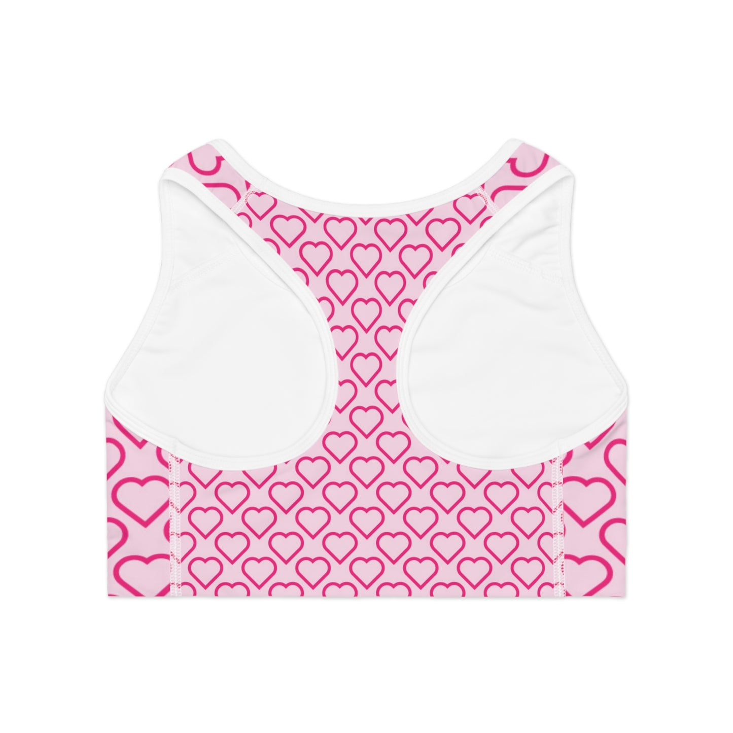 Damen Sport BH Herz Print Pink Atmungsaktiv Yoga Fitness Top