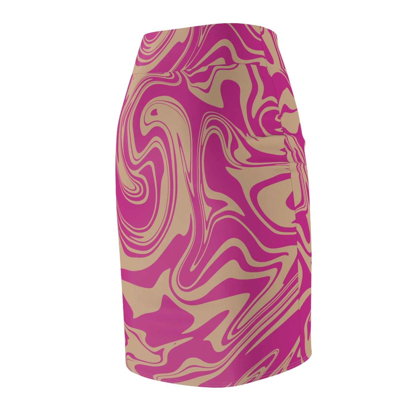Damen Rock Marmor Print Bleistift Elegant Business Casual