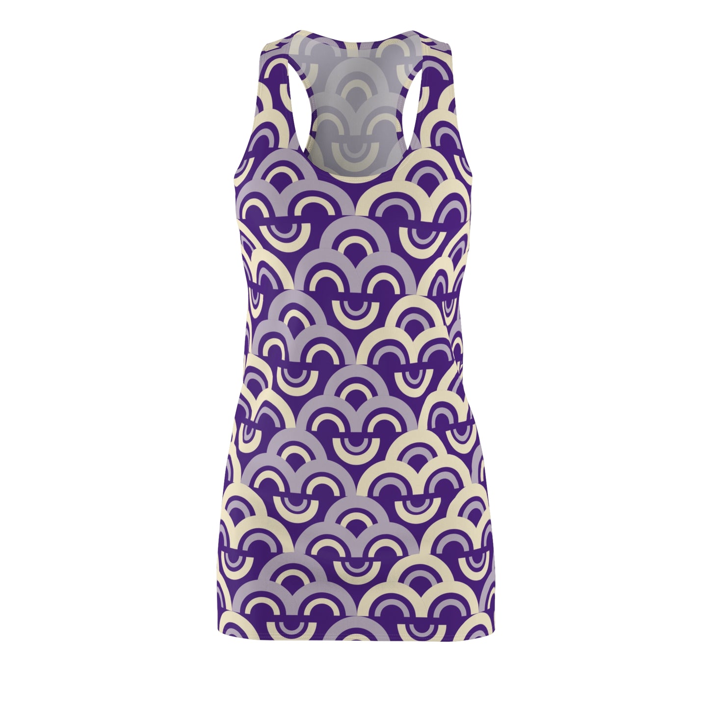 Damen Racerback Kleid Lila Pastell Bogenmuster Bequemes Freizeitkleid