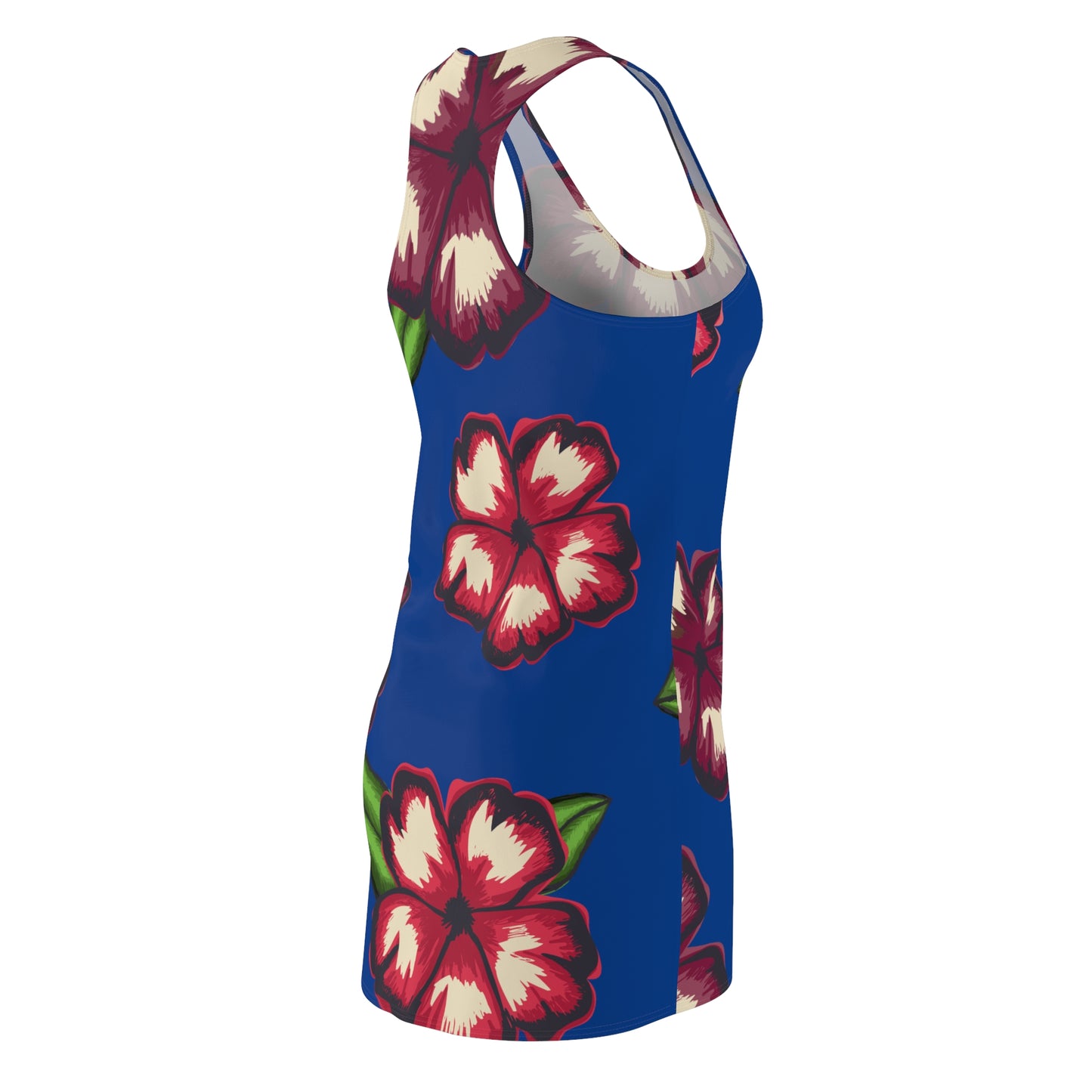 Blaues Hibiskus Racerback Kleid – Stylishes Sommerkleid