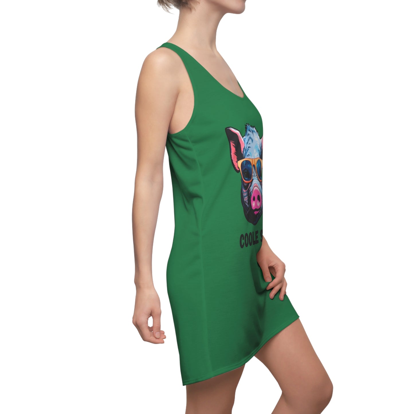 Damen Kleid Coole Sau Racerback Sommer Statement Fun