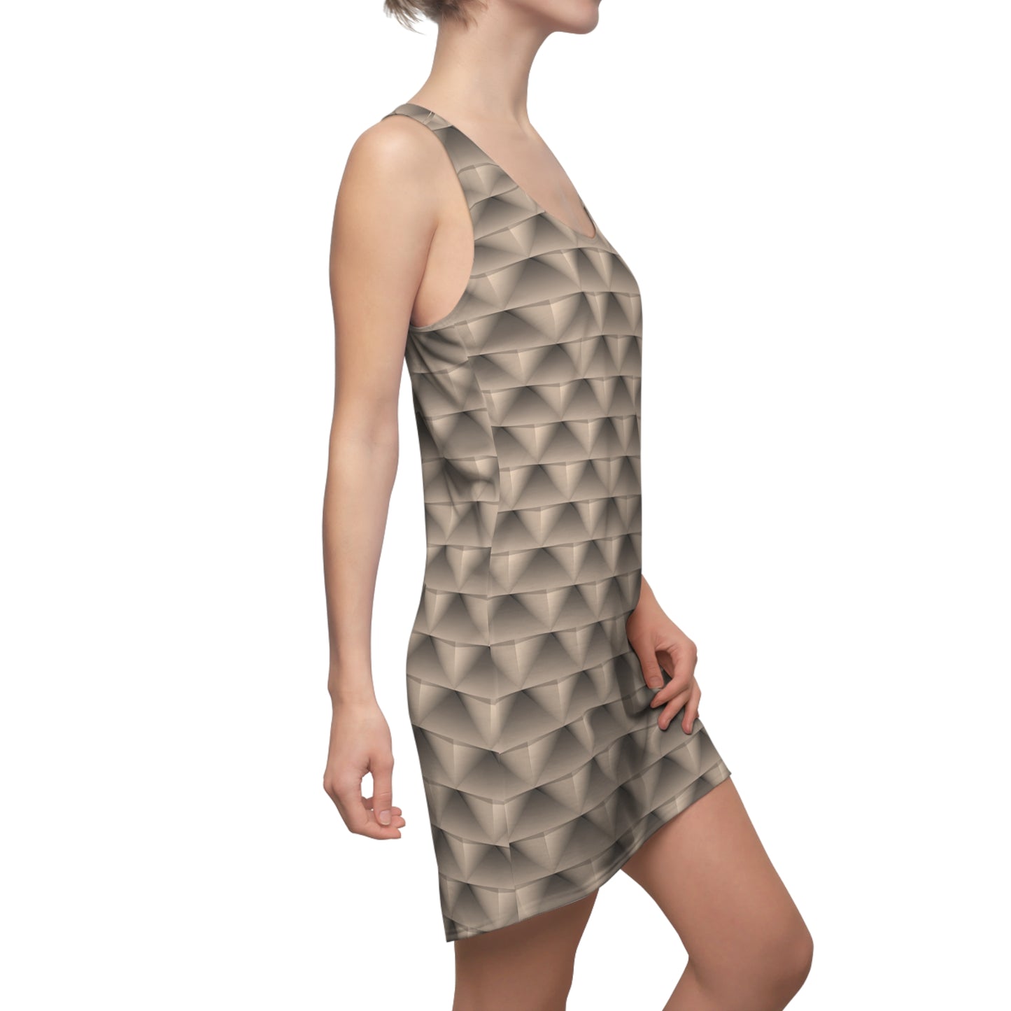 3D Muster Racerback Kleid – Modernes Sommerkleid