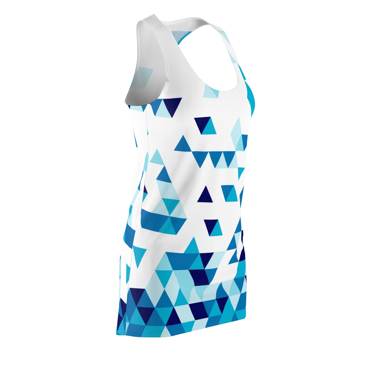 Dreieck Racerback Kleid – Blau Weiß Sommerkleid