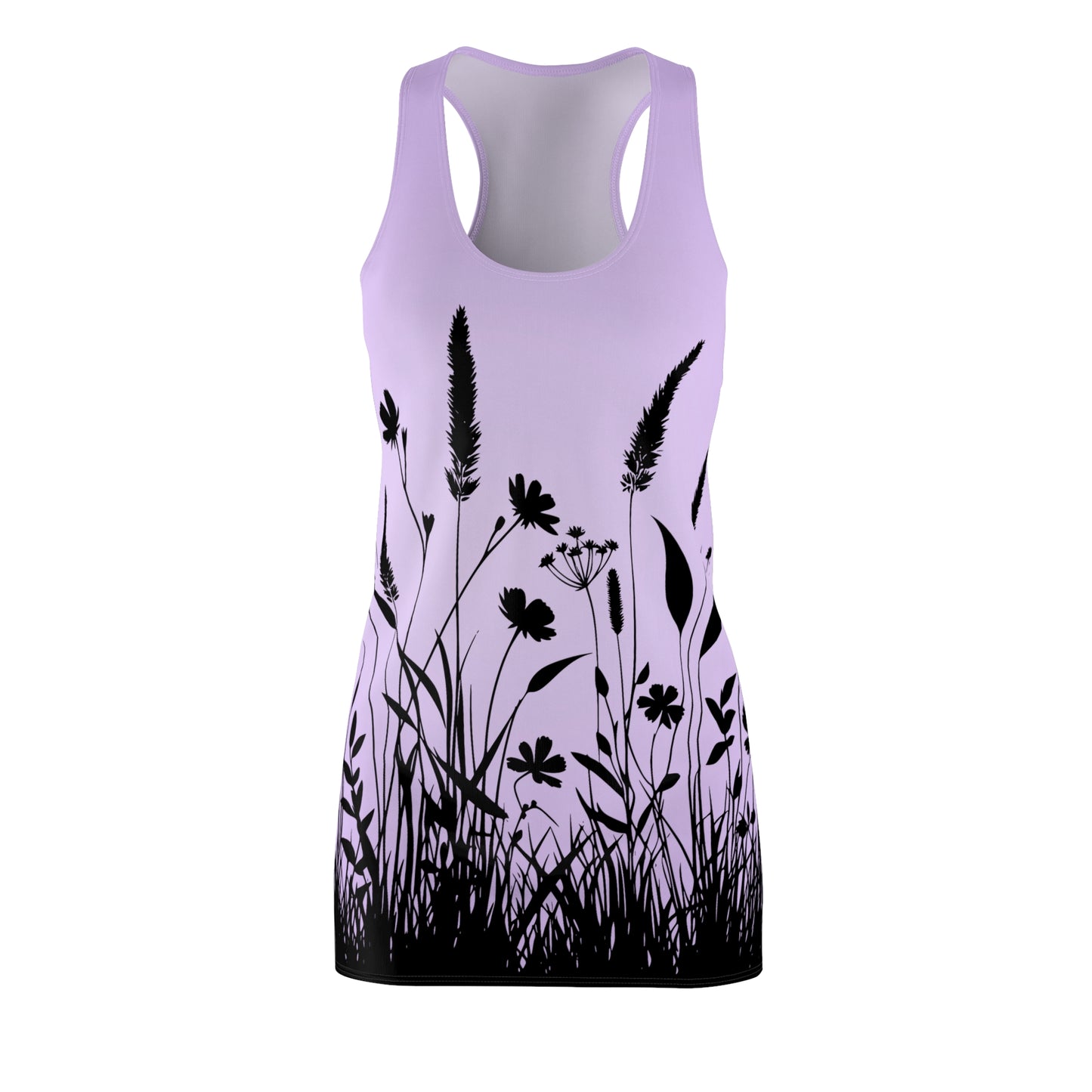 Blumensilhouette Racerback Kleid – Elegantes Sommerkleid
