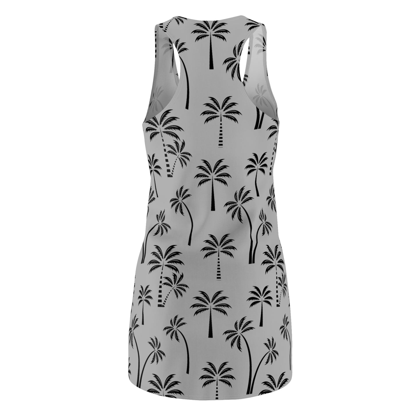Grau Palmen Racerback Kleid – Leichtes Sommerkleid