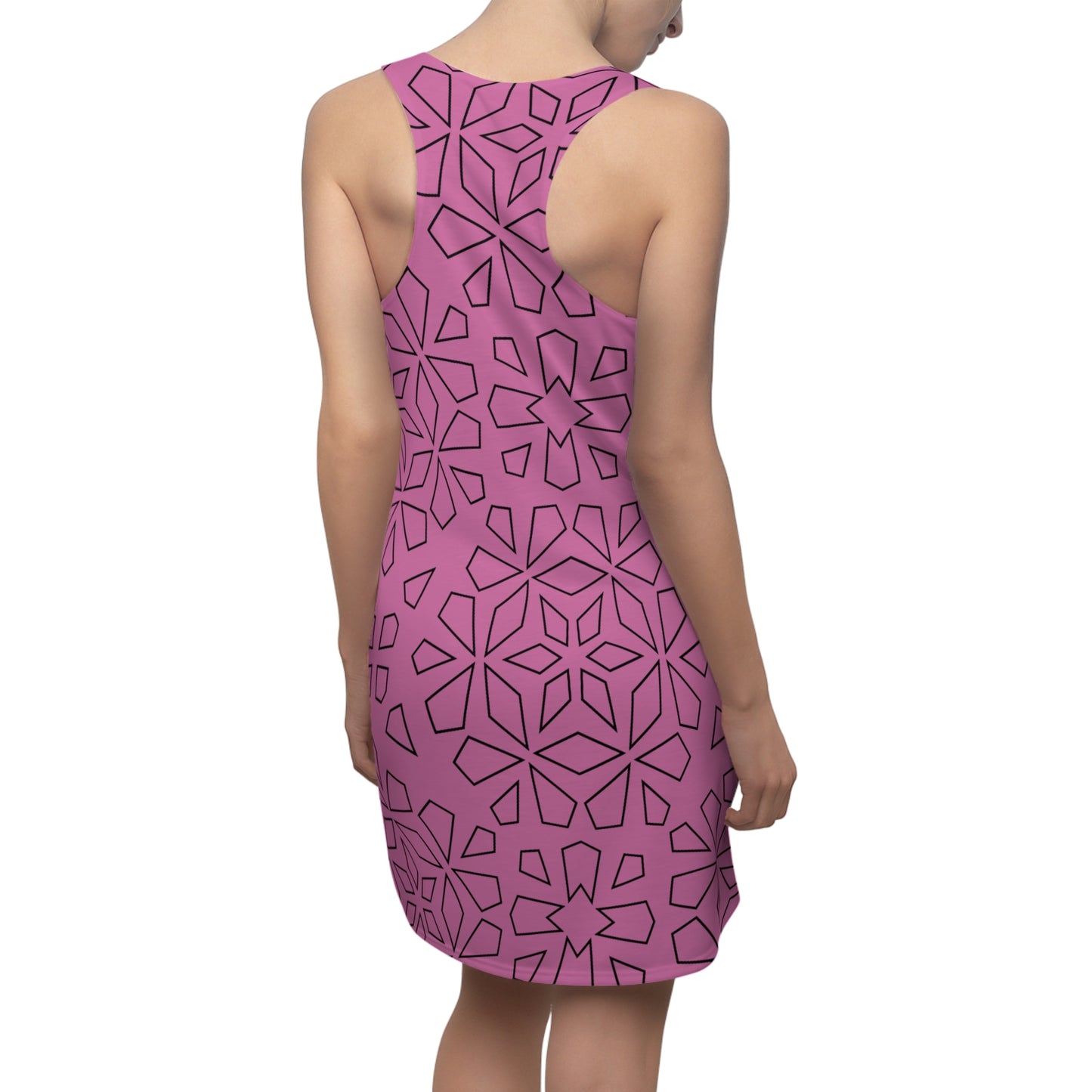 Schwarz Hellpink Racerback Kleid – Stylische Damenmode