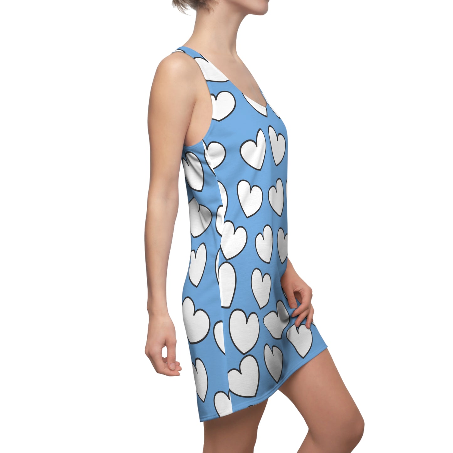 Racerback Kleid mit Herzmuster – Verspieltes Sommerkleid