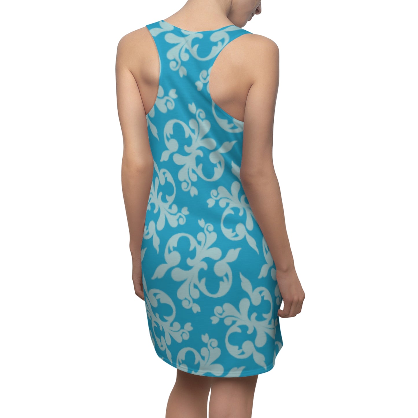 Türkis Floral Racerback Kleid – Sommer Damenmode