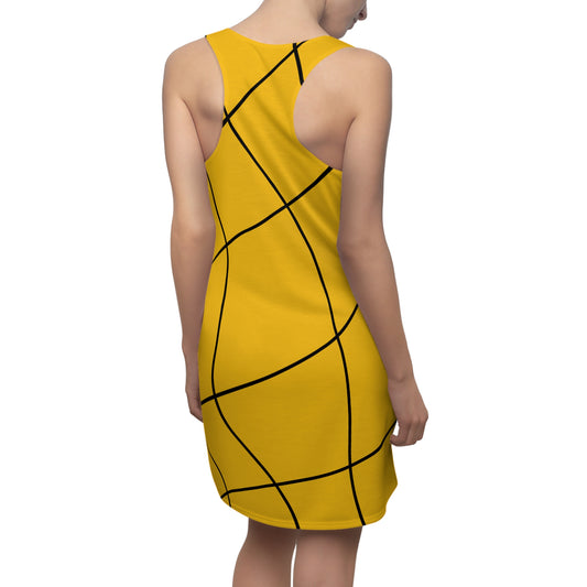 Abstrakt Linien Racerback Kleid – Modernes Sommerkleid