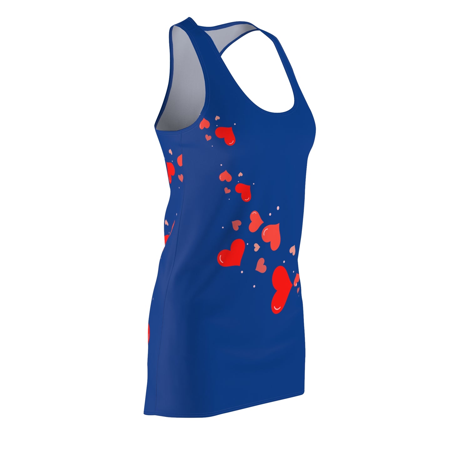 Blau Herz Racerback Kleid – Elegantes Valentinstag Outfit