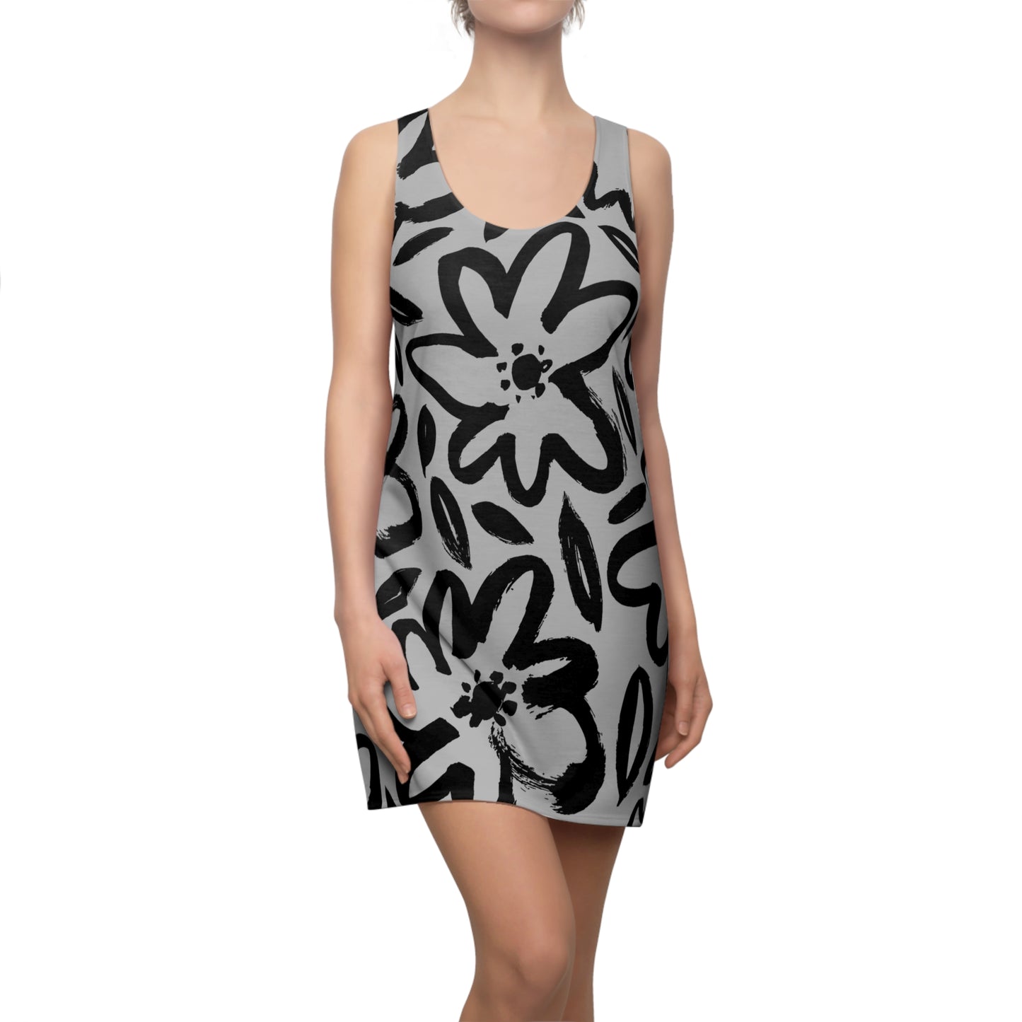 Racerback Kleid Damen Blumenmuster – Sommerkleid Strandkleid