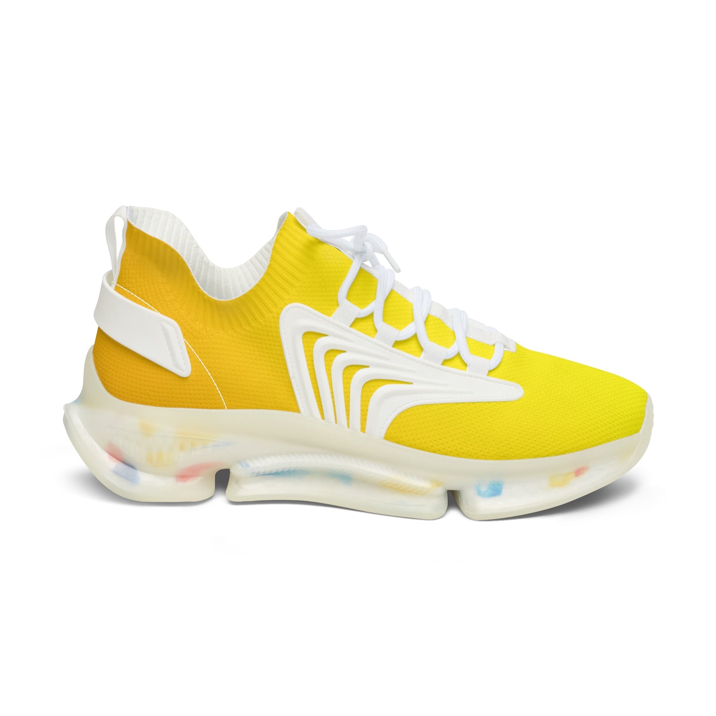 MauserDesign Damen Sneaker gelb Mesh Atmungsaktiv Bequeme Turnschuhe