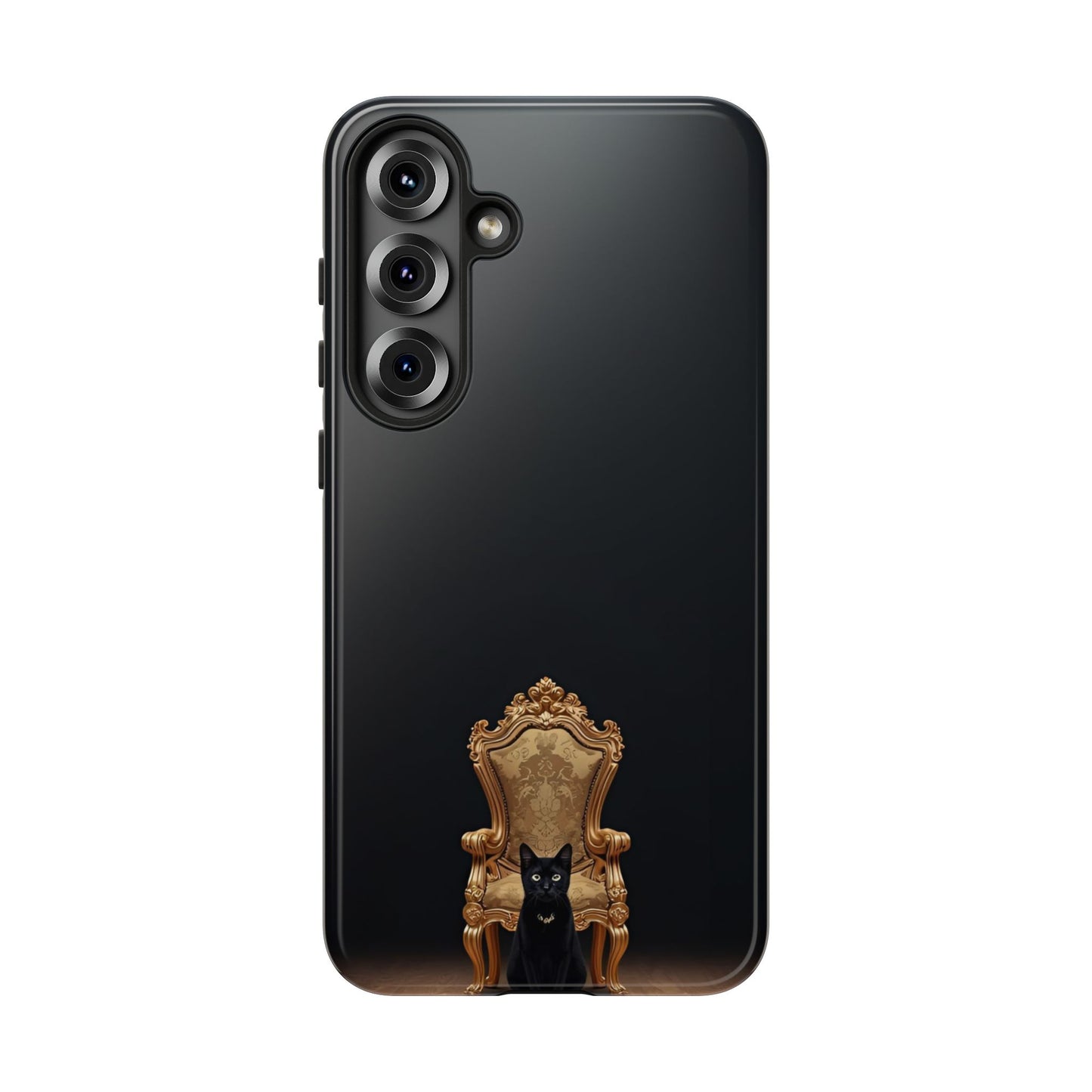 Black Cat on Golden Throne – Premium Phone Case Protective Slim