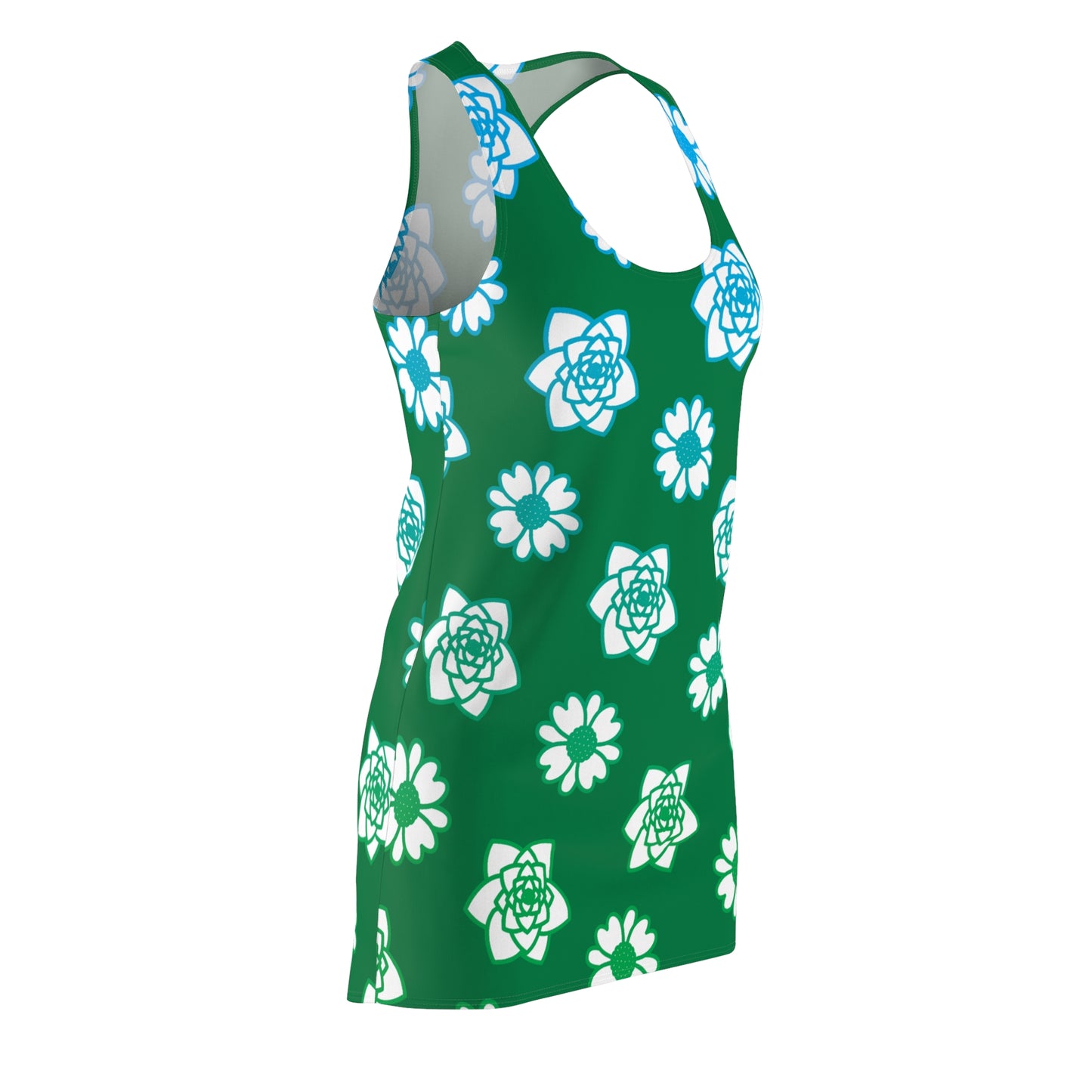 Racerback Kleid Grün mit grünem Blumenmuster Sommerlook