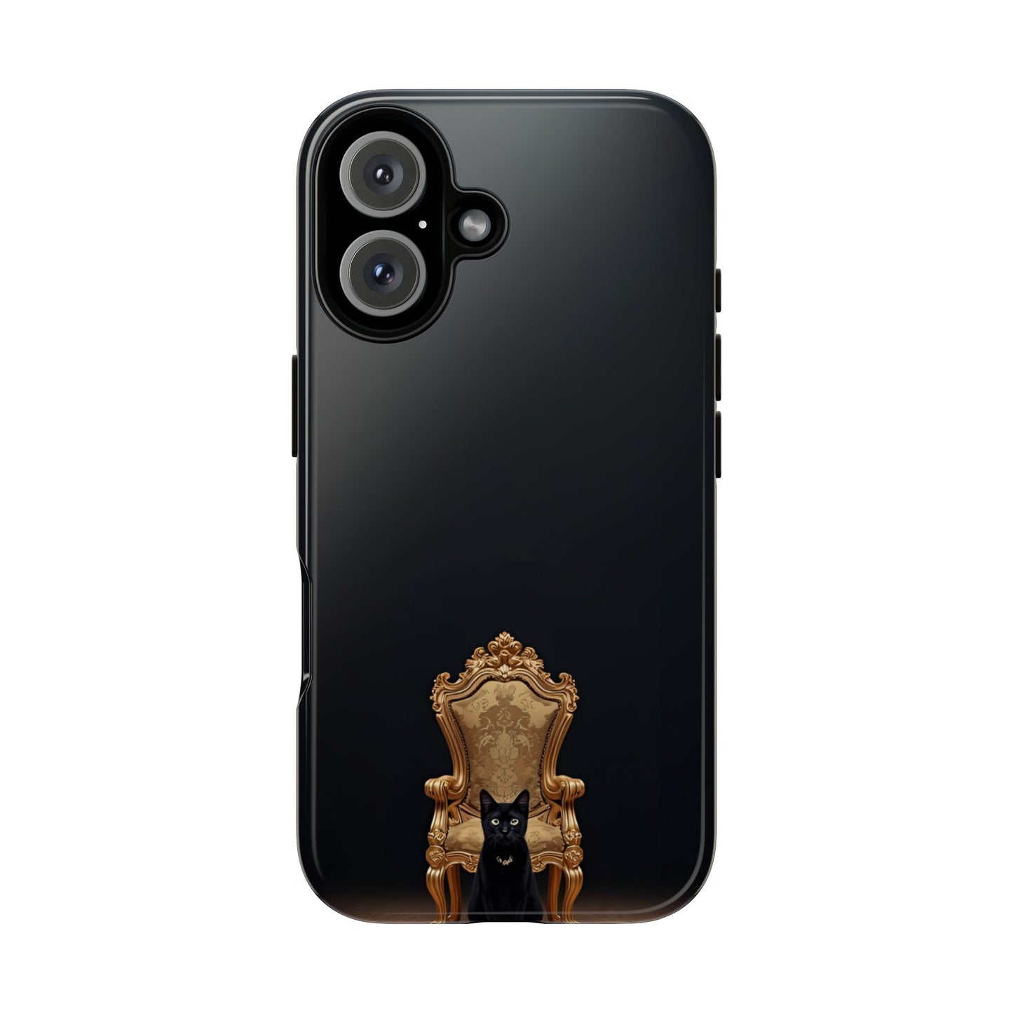 Black Cat on Golden Throne – Premium Phone Case Protective Slim