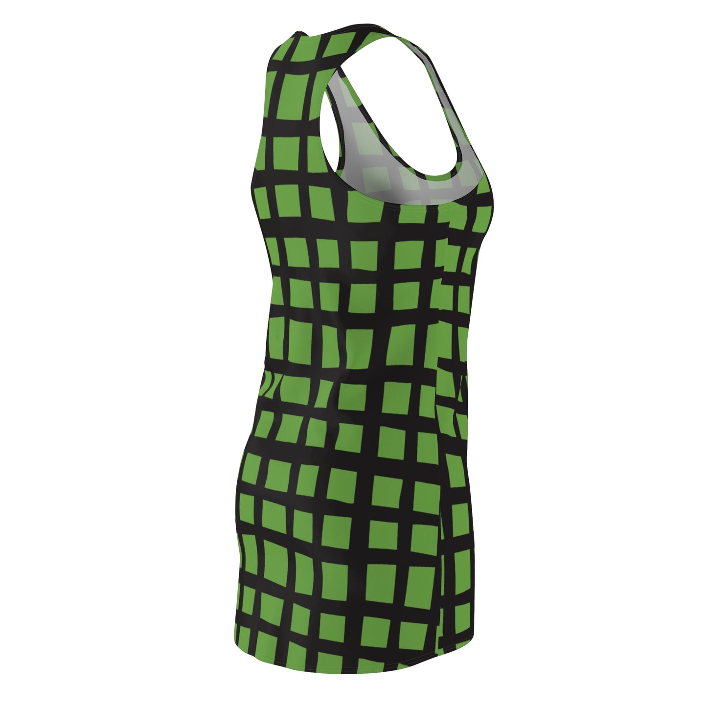 Grünes Grid Racerback Kleid – Moderner Sommerlook