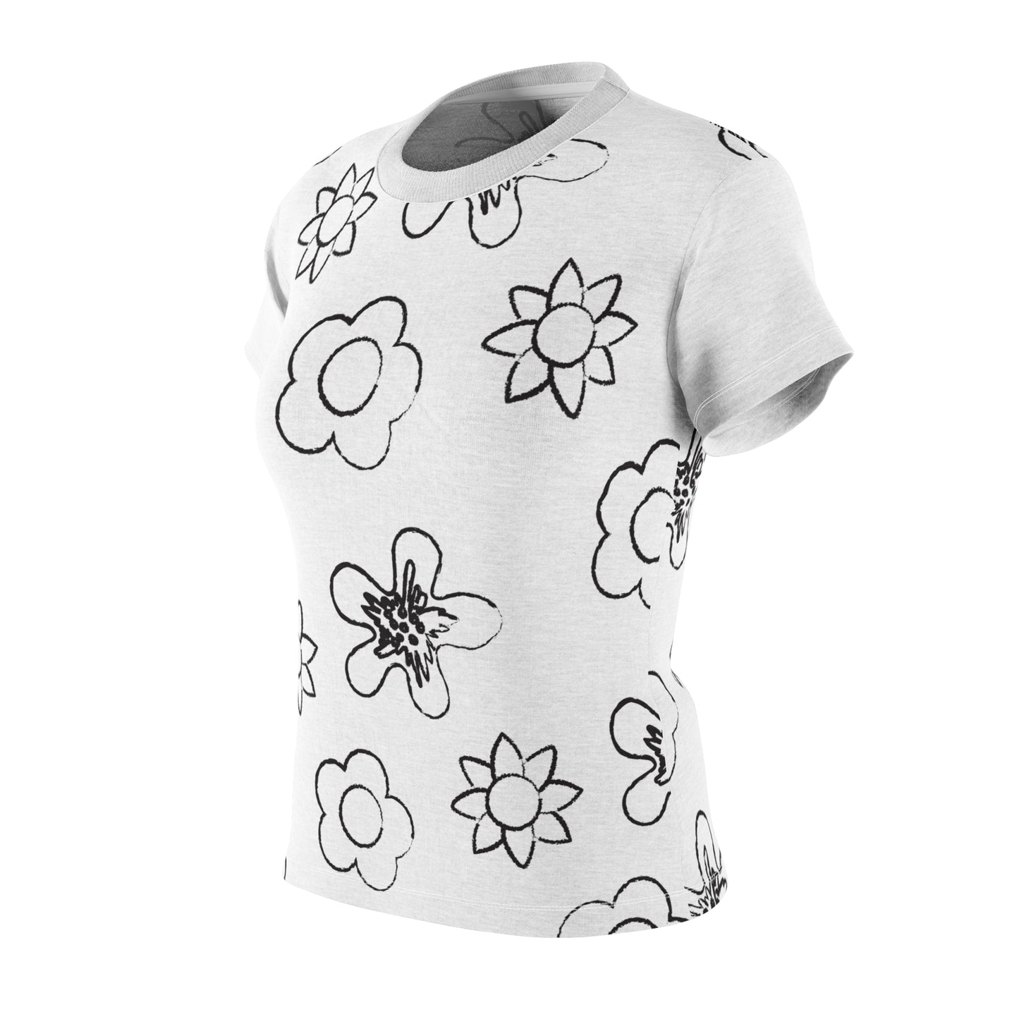 Damen-T-Shirt mit floralem Muster – Bequemer Schnitt, Premium-Qualität Floral Women's Cut & Sew Tee, Comfortable Casual Wear, Summer Top, Floral Graphic Tee, Perfect for Spring Celebrations