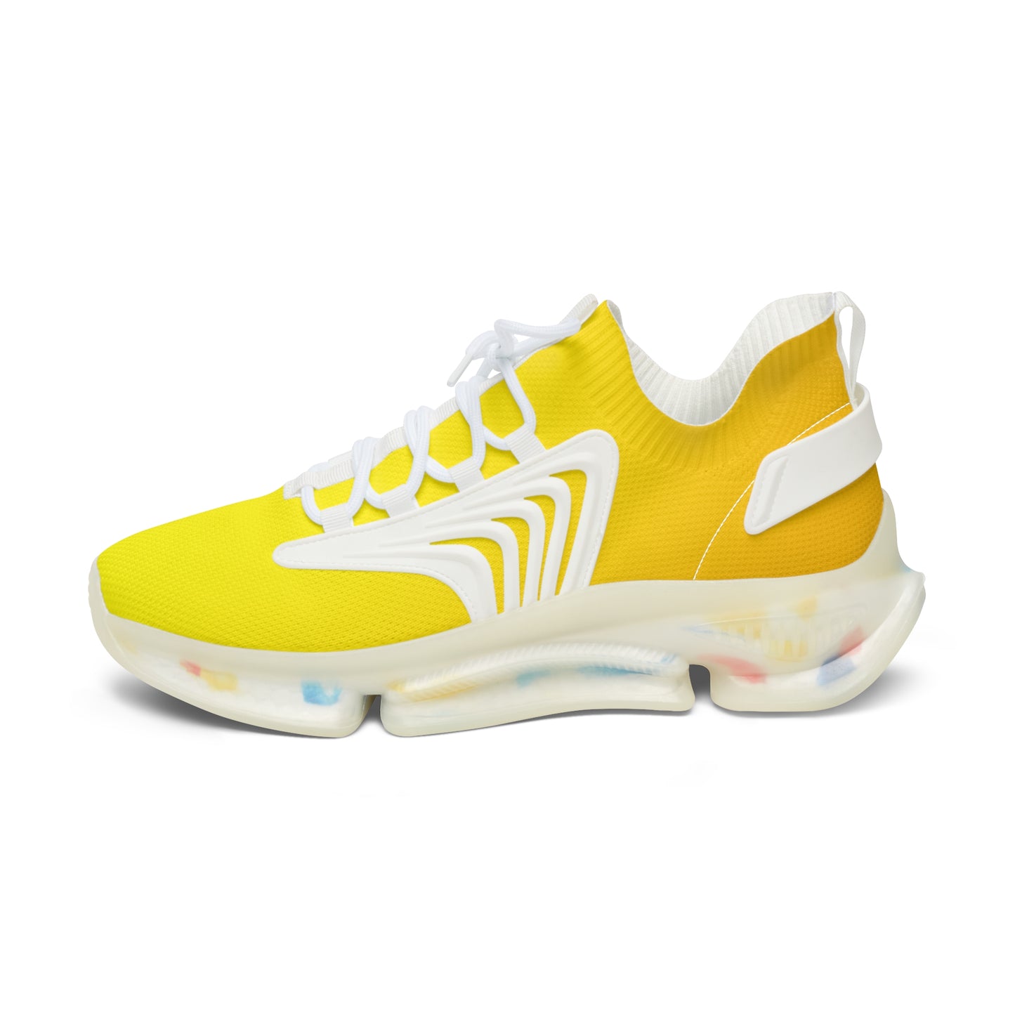 MauserDesign Damen Sneaker gelb Mesh Atmungsaktiv Bequeme Turnschuhe