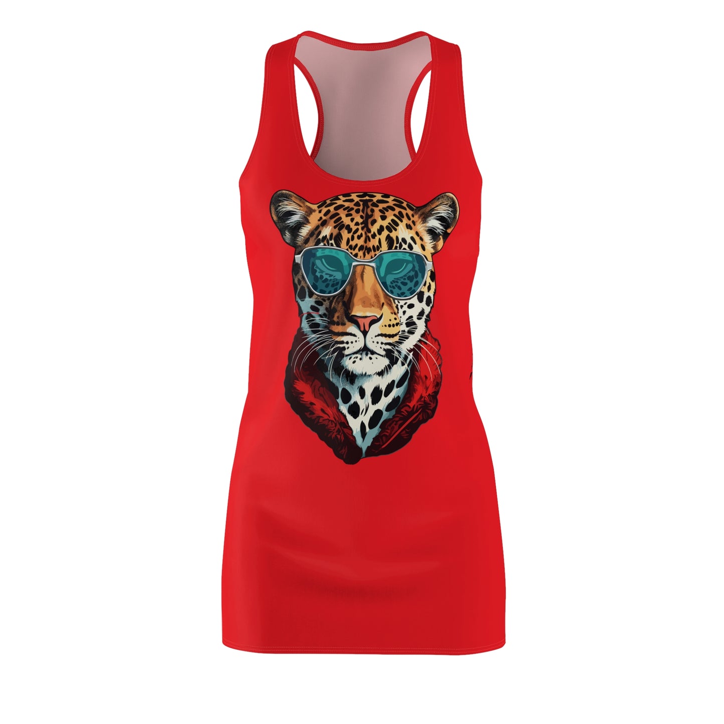 Rotes Leopard Sonnenbrille Racerback Kleid – Cooles Sommerkleid