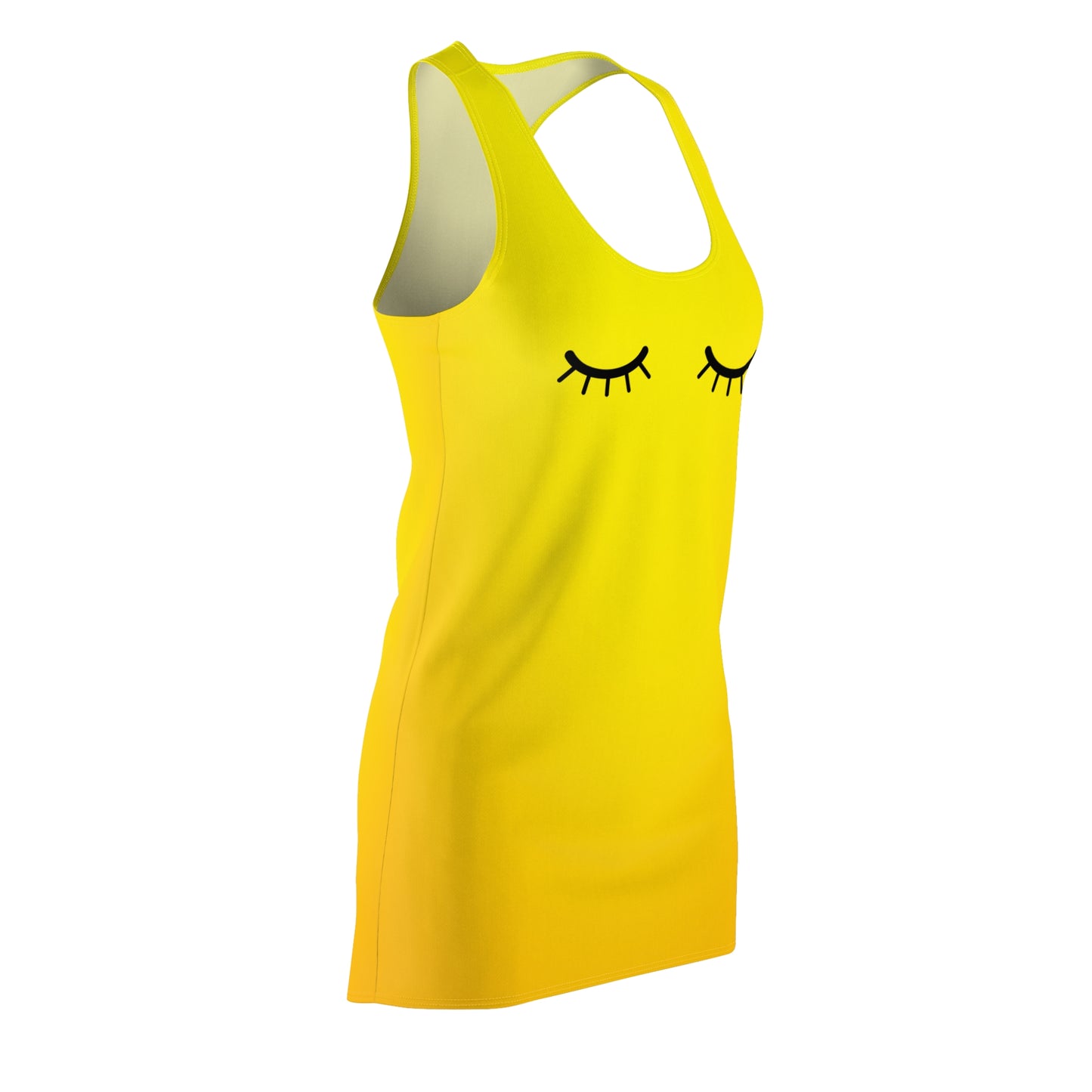 Racerback Kleid mit Farbverlauf & minimalistisches Augenmotiv