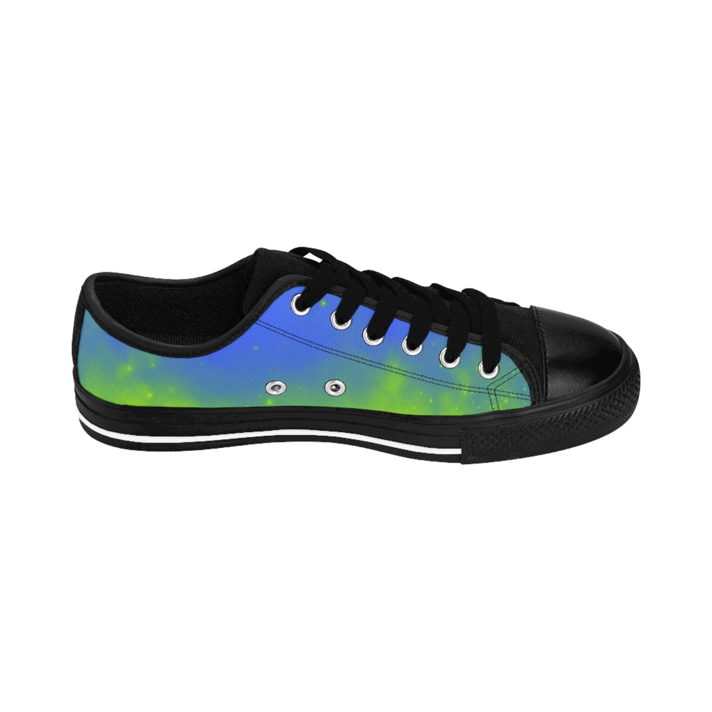 Galaxy Glow Sneakers – Blue Green Cosmic Canvas Shoes