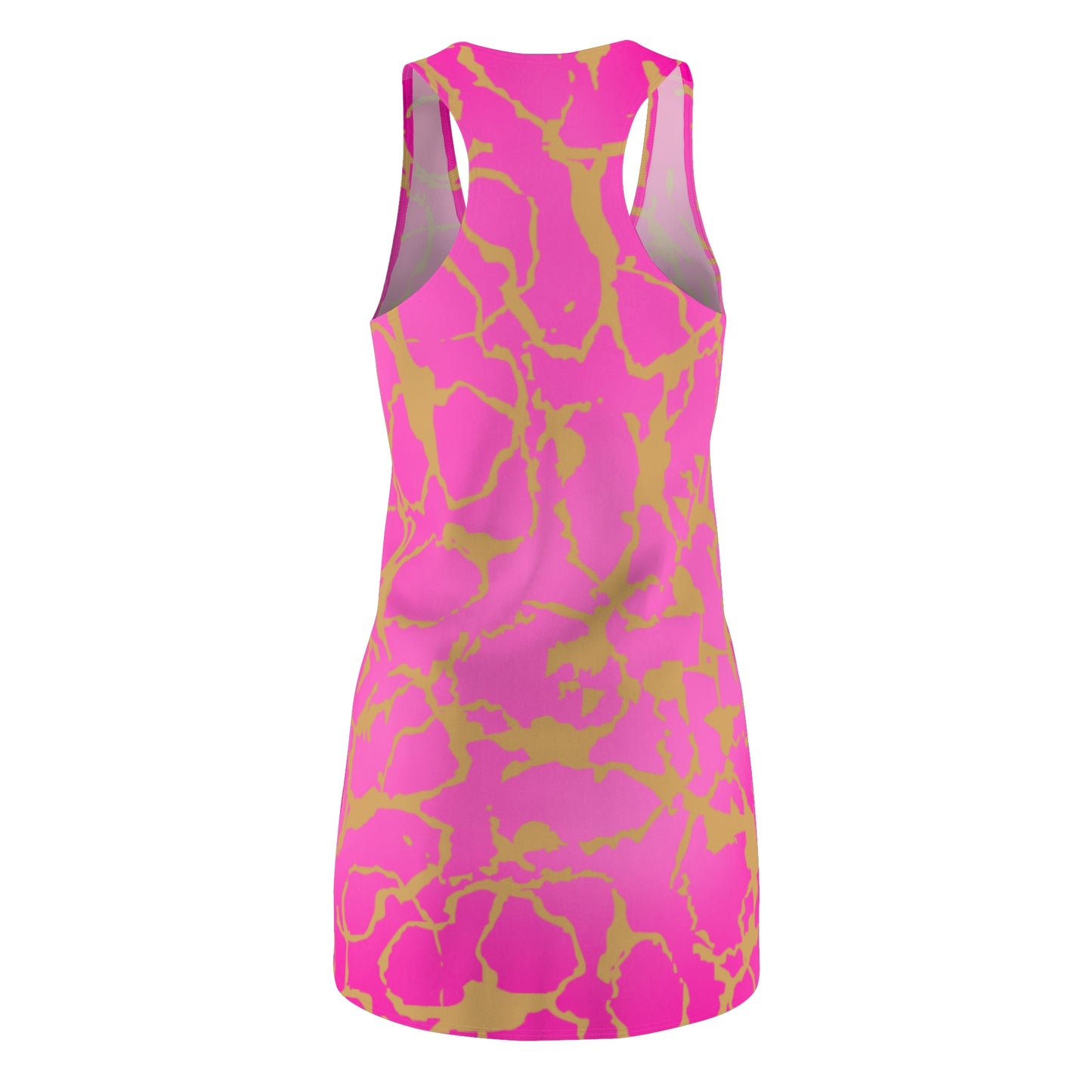 Racerback Kleid Pink Gold mit abstraktem Muster Damen Farbverlauf